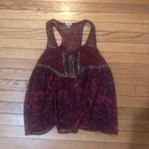 Burgundy Blousy Tank